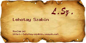 Lehotay Szabin névjegykártya